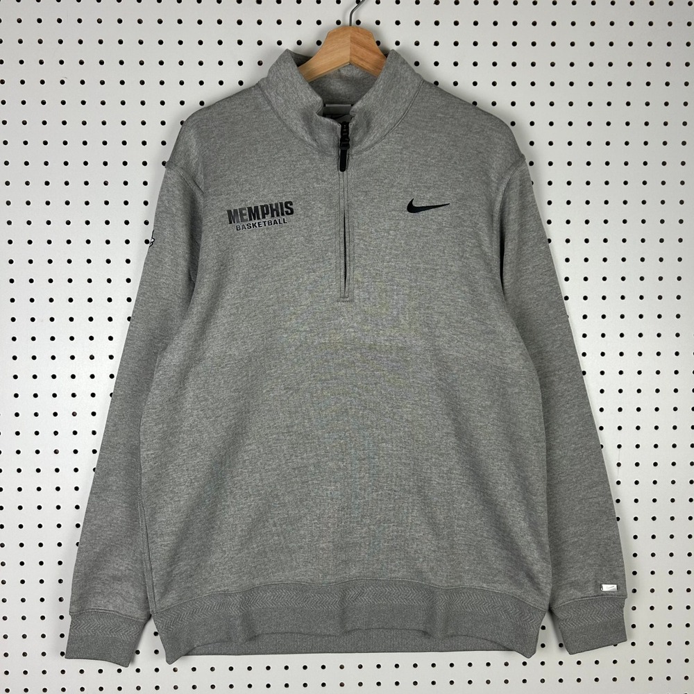 Nike Memphis Basketball Quarter Zip Pullover Large Grey Penny Hardaway 1 Cent